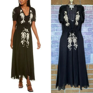 Saloni Leah Robe silk  Dress w/Slip size 0